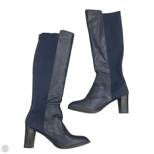 Boots Knee Heels By Ann Marino In Blue, Size: 8.5