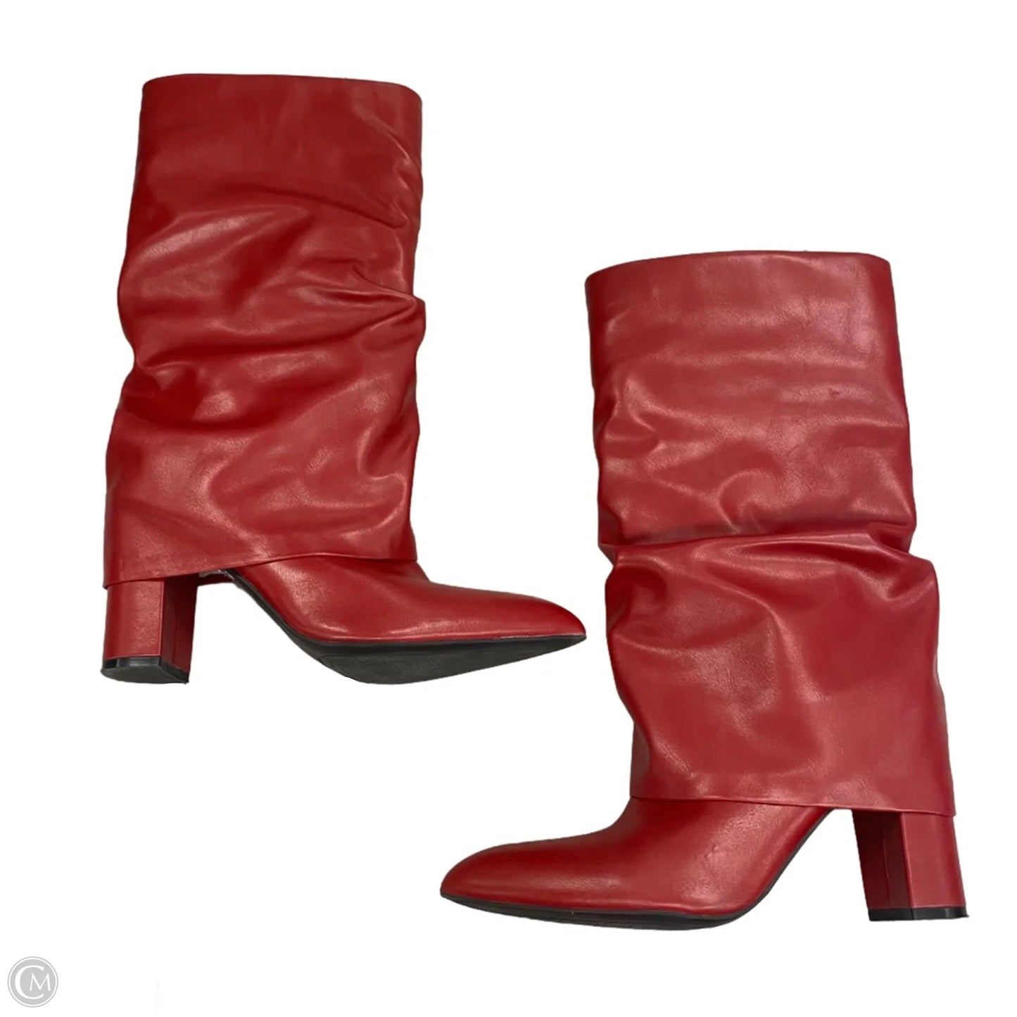 Boots Mid-calf Heels By Unisa In Red, Size: 8.5