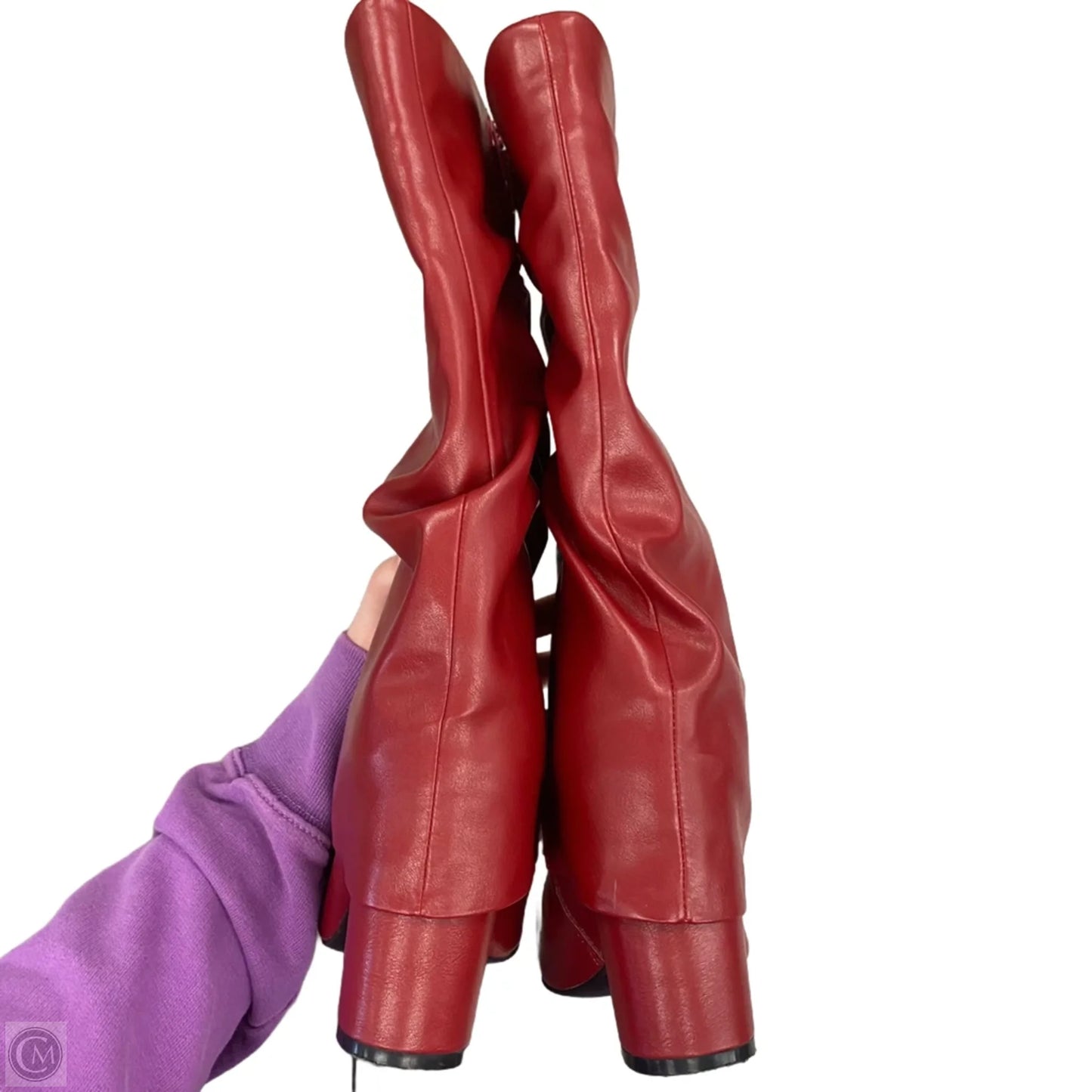 Boots Mid-calf Heels By Unisa In Red, Size: 8.5