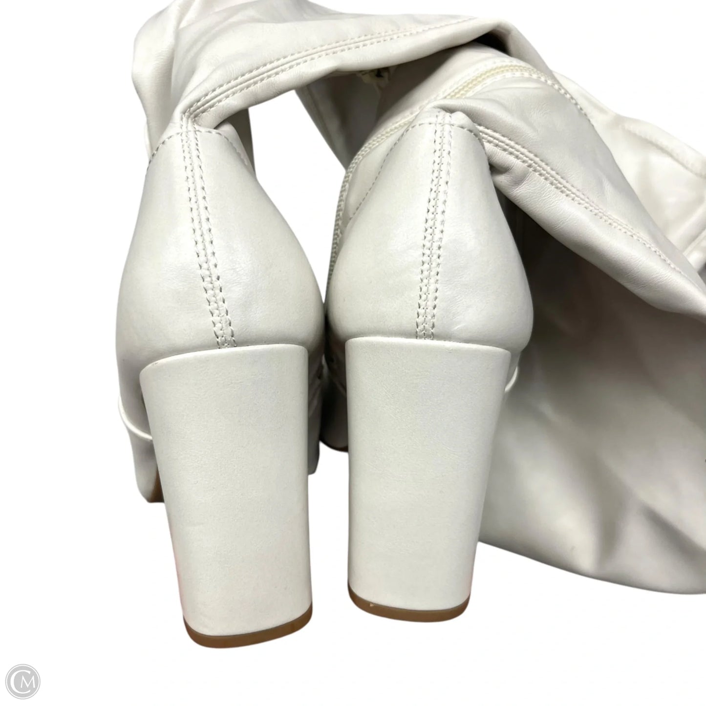 Boots Over-the-knee Heels By Wild Pair In Ivory, Size: 9