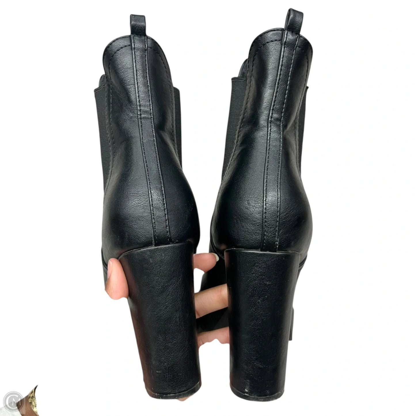 Boots Ankle Heels In Black, Size: 7.5