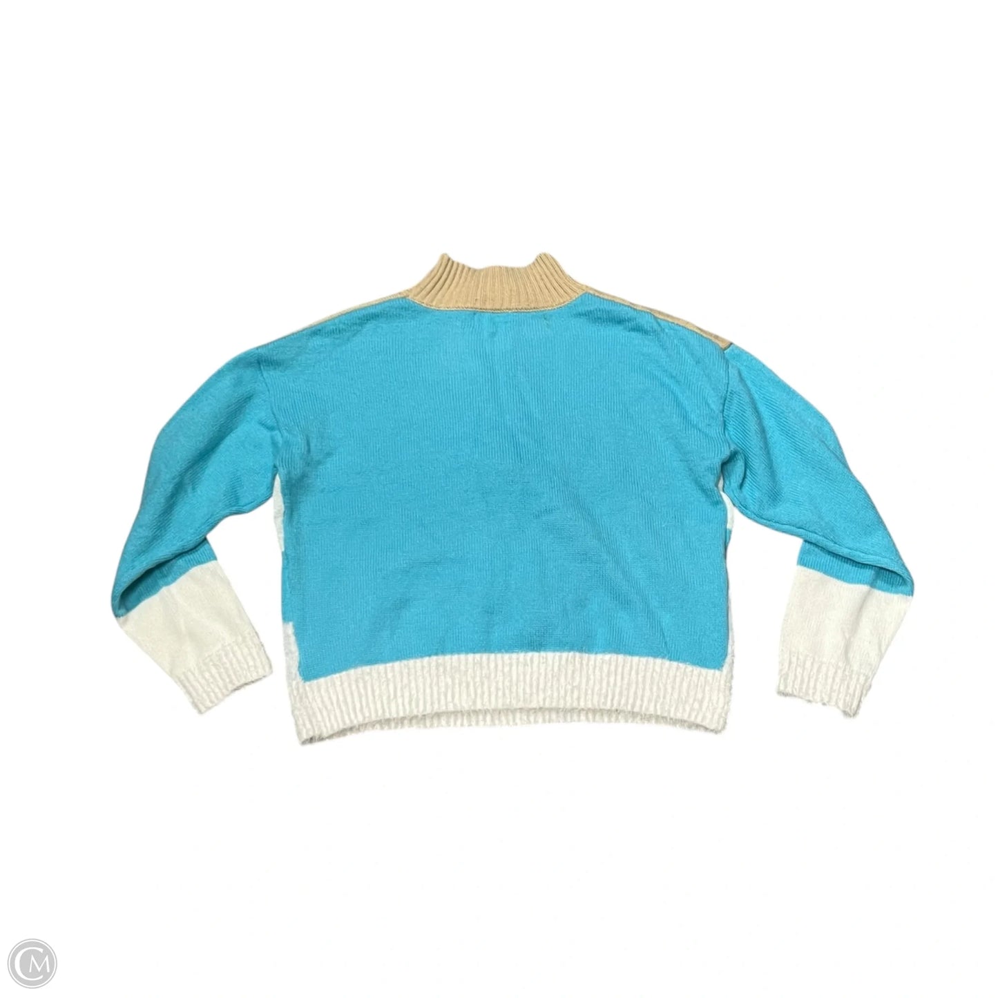 Sweater By Major Label In Blue & Tan, Size: L