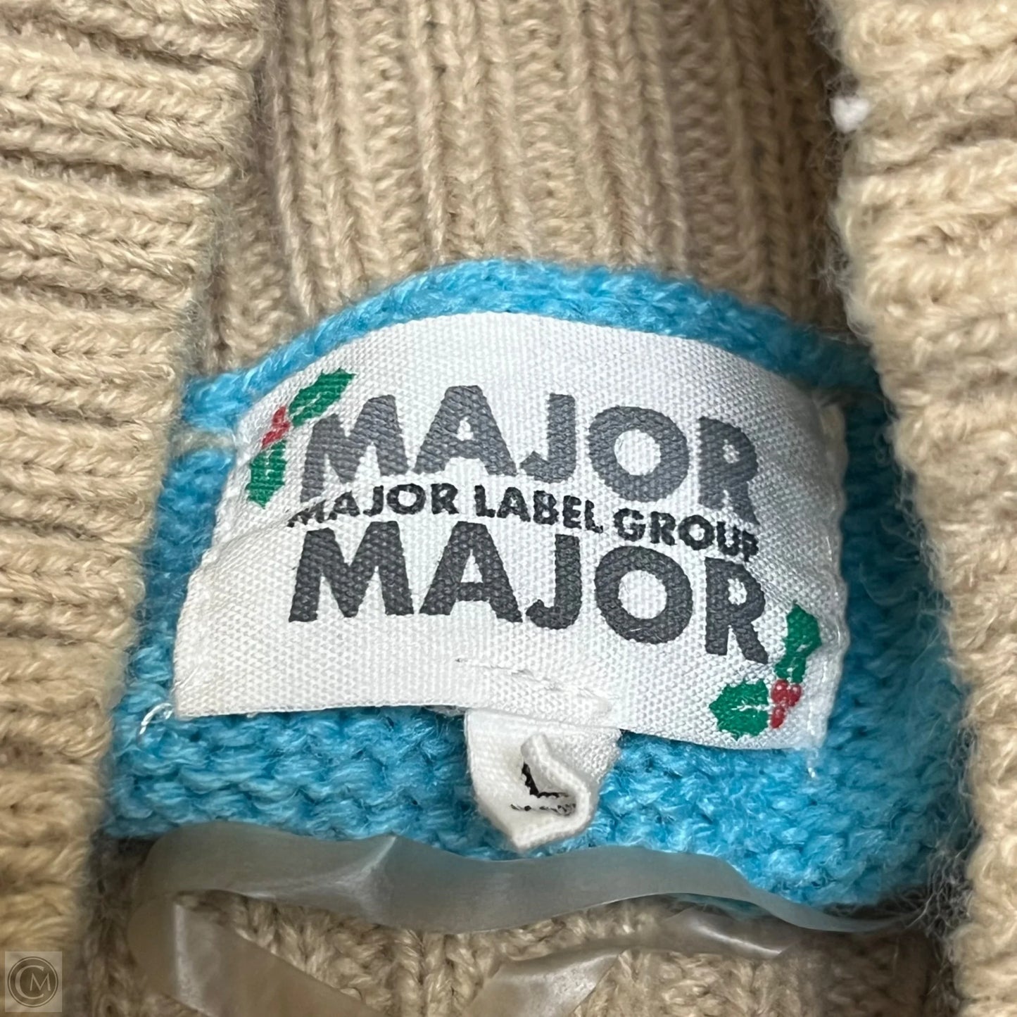 Sweater By Major Label In Blue & Tan, Size: L