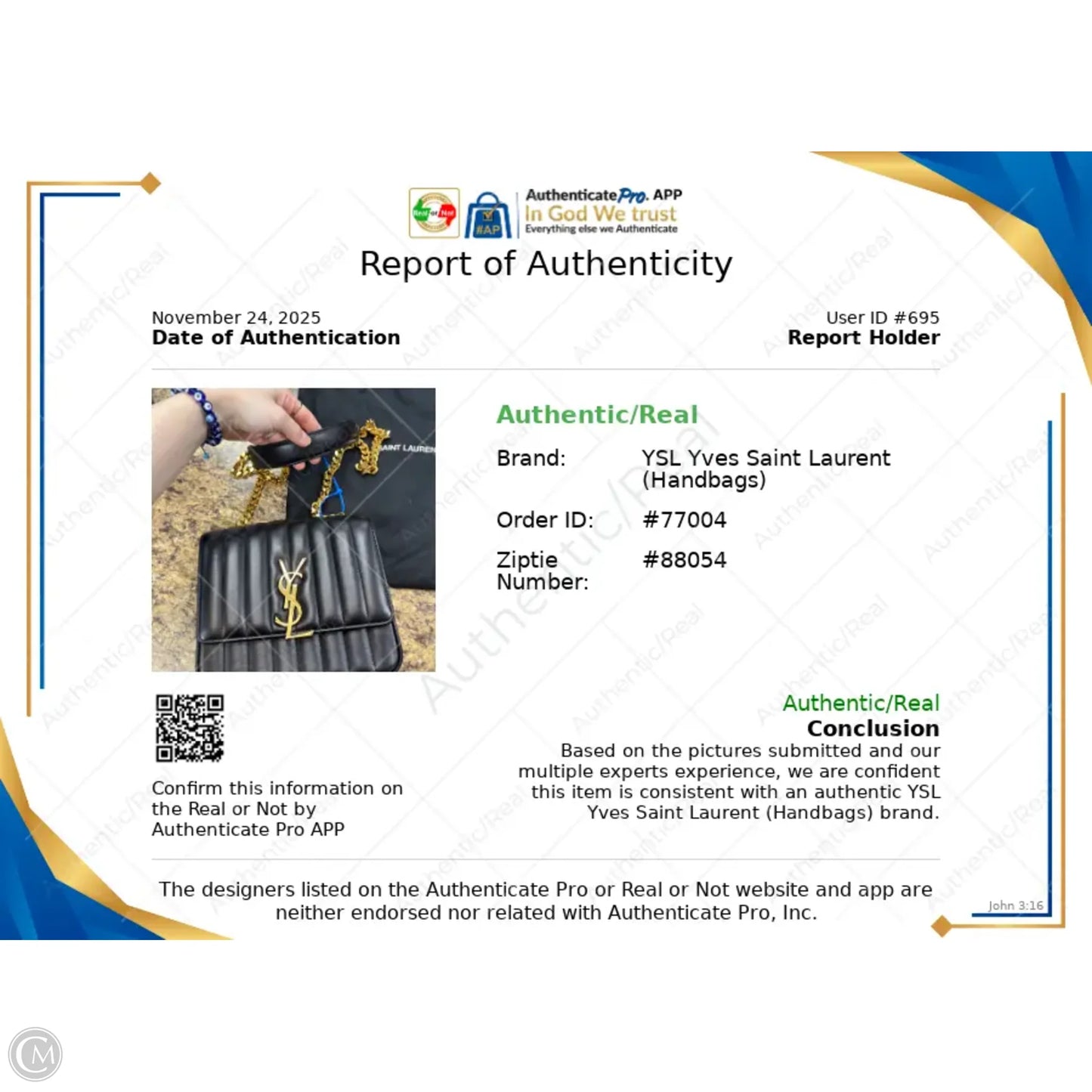 Handbag Luxury Designer By Yves Saint Laurent, Size: Small