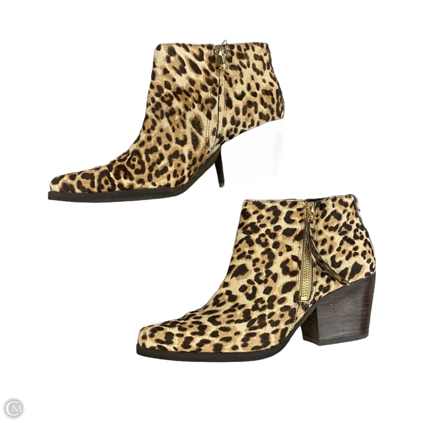 Boots Ankle Heels By Sam Edelman In Animal Print, Size: 7