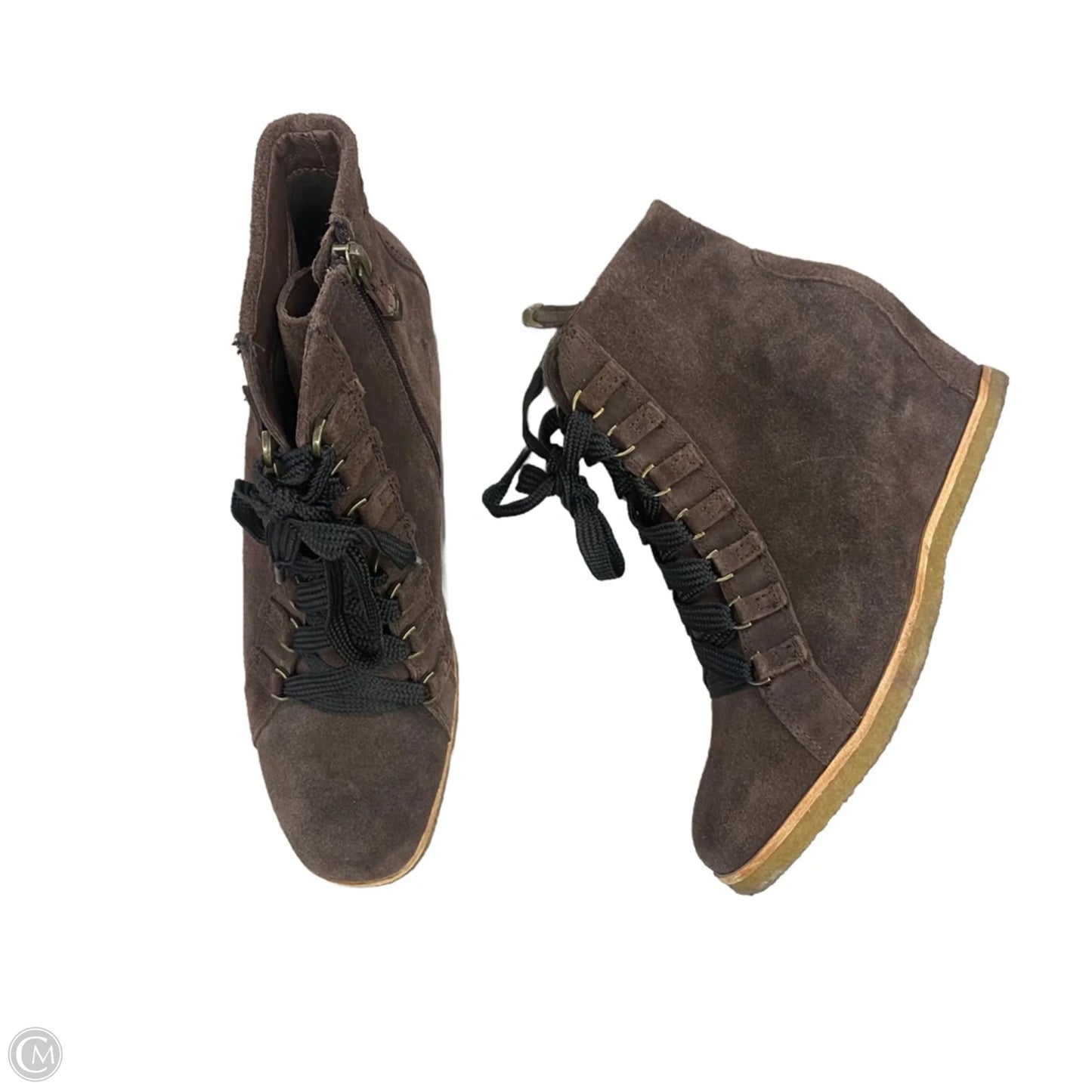 Boots Ankle Heels By Earth In Brown, Size: 7.5