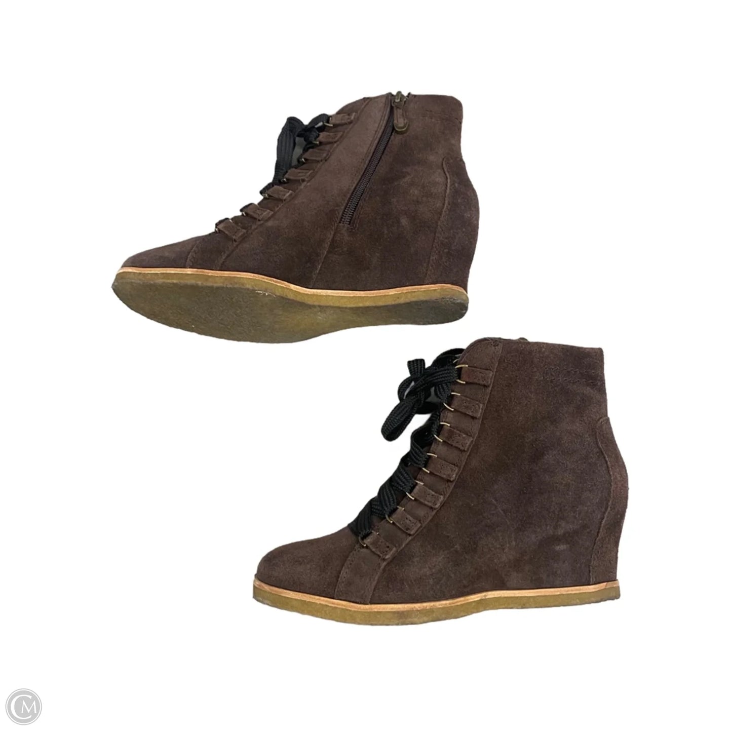 Boots Ankle Heels By Earth In Brown, Size: 7.5