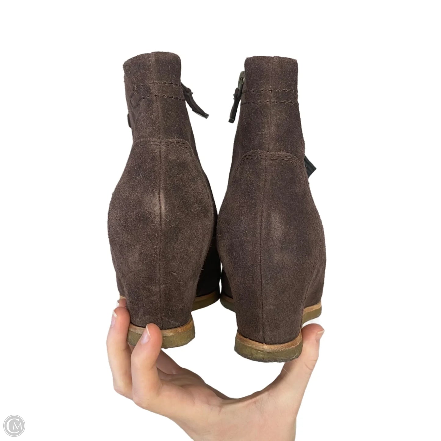 Boots Ankle Heels By Earth In Brown, Size: 7.5