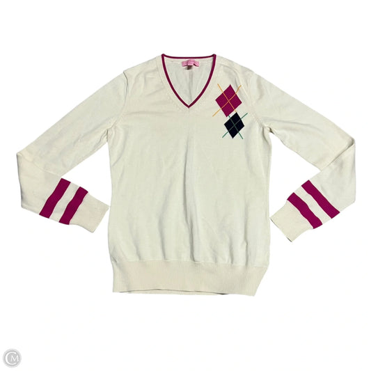 Sweater Designer By Lilly Pulitzer In Cream & Pink, Size: S