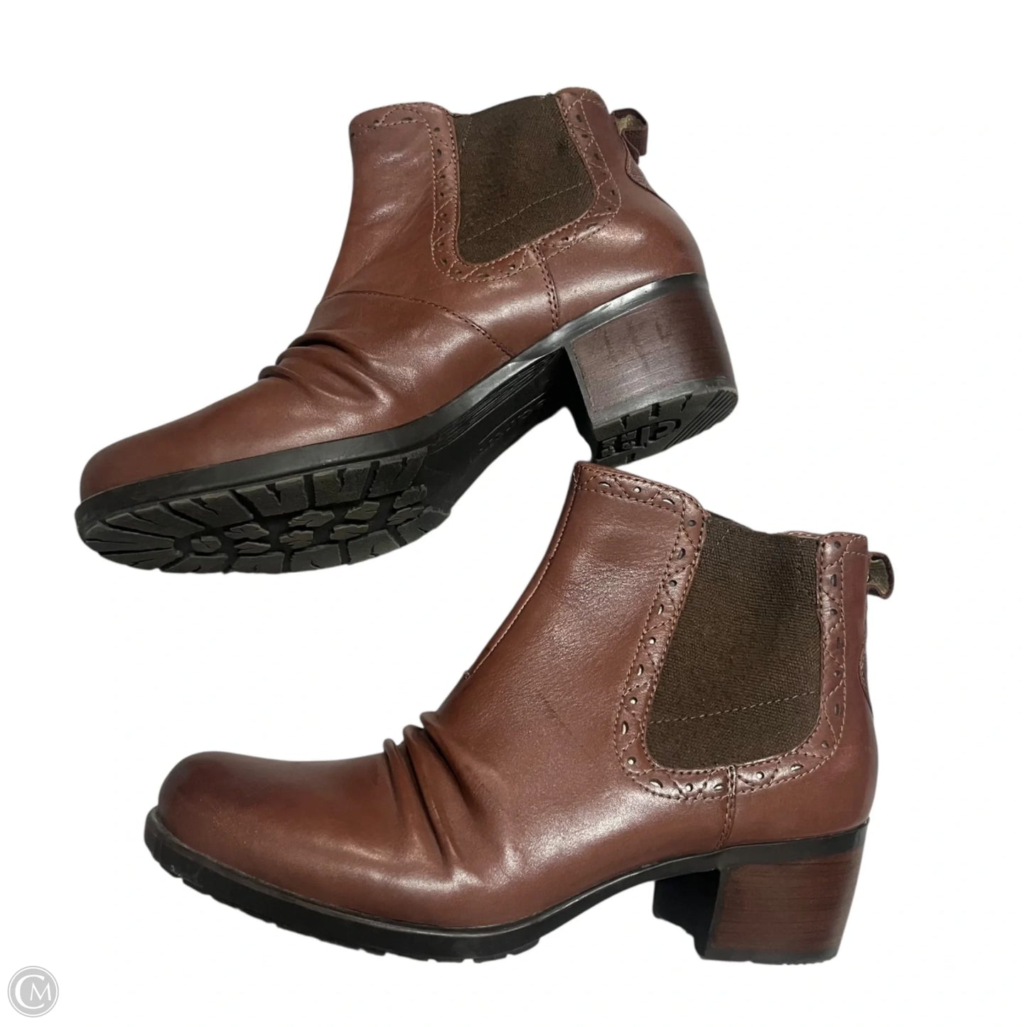 Boots Ankle Heels By Earth In Brown, Size: 11
