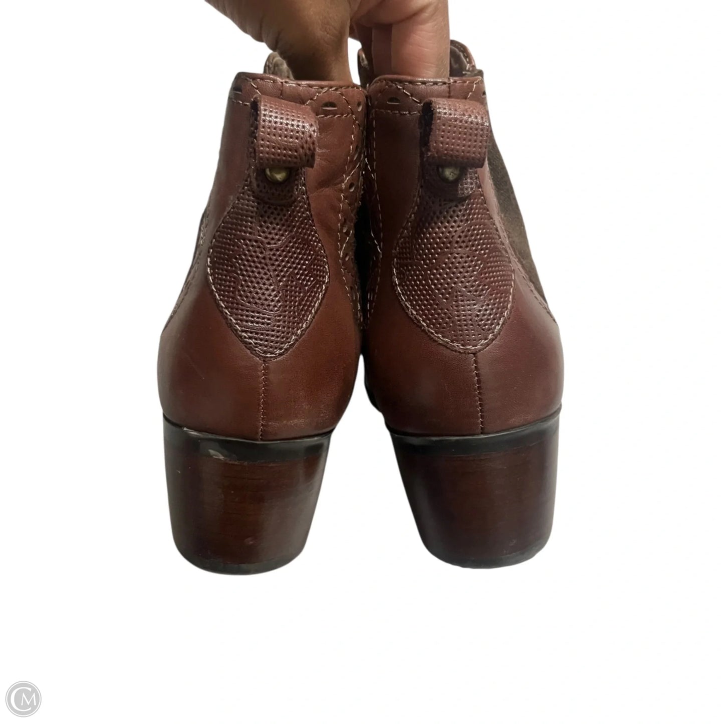 Boots Ankle Heels By Earth In Brown, Size: 11