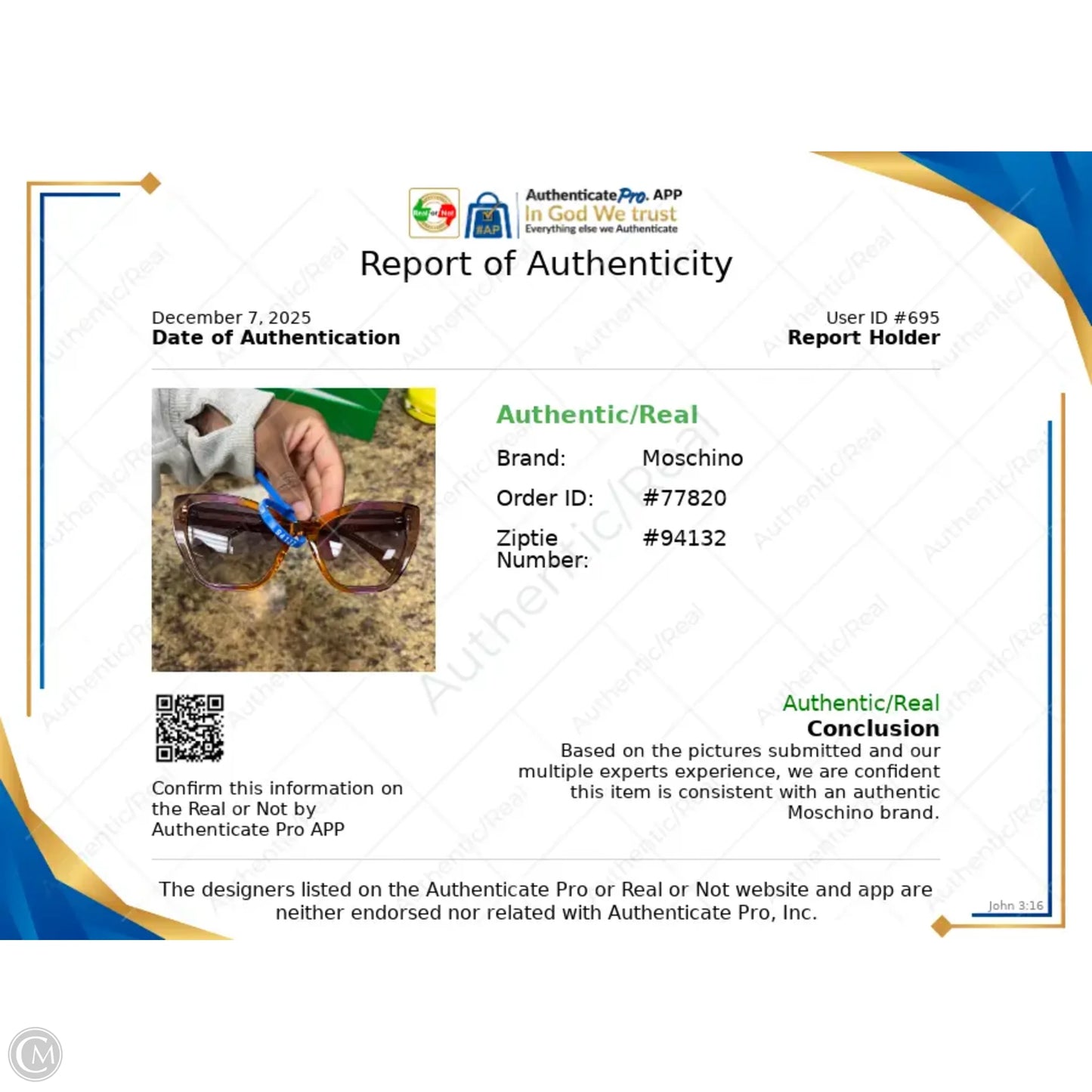 Sunglasses Luxury Designer By Moschino