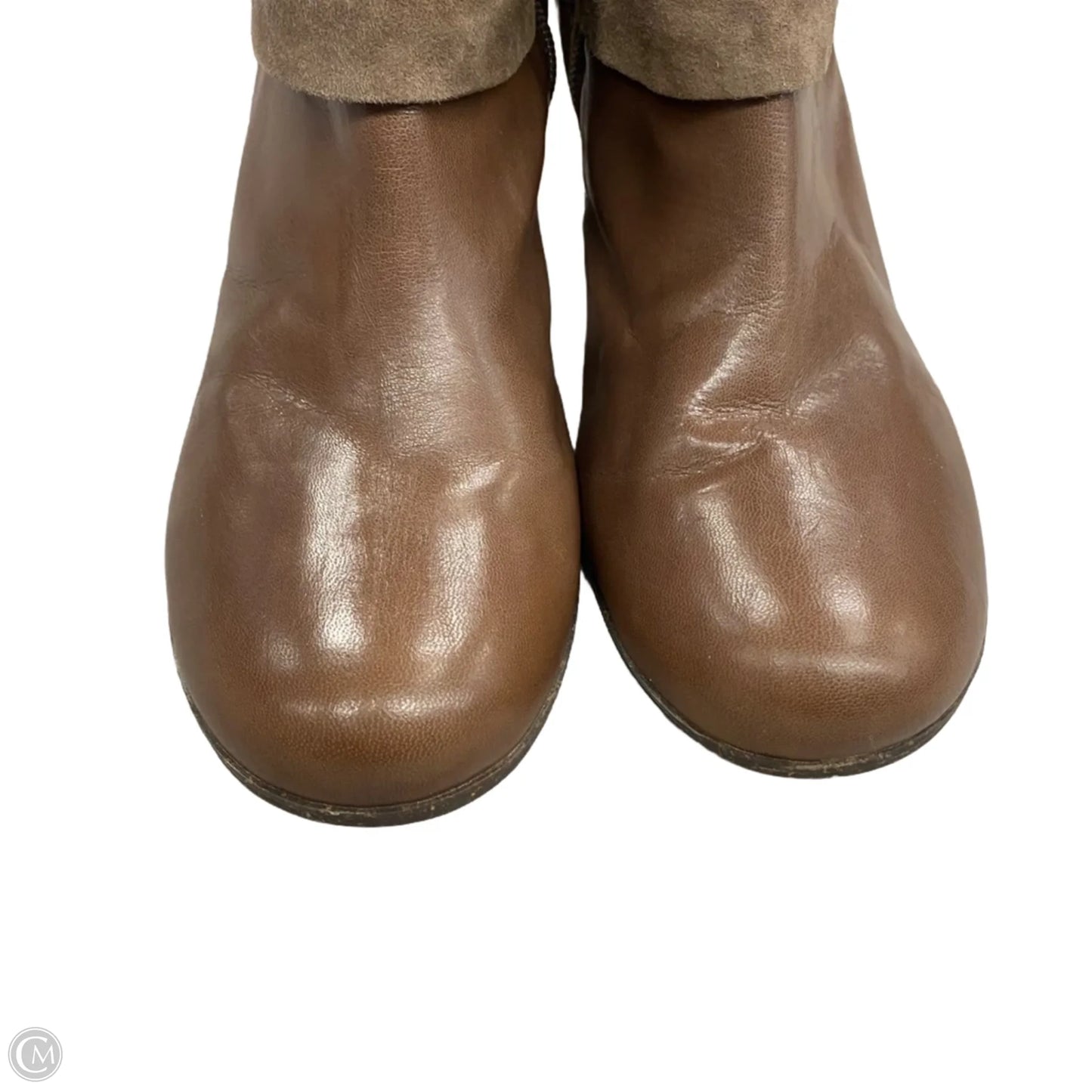 Boots Knee Heels By Naya In Brown, Size: 11