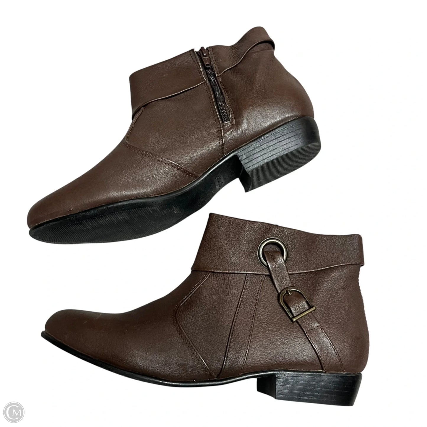 Boots Ankle Heels By Comfortview In Brown, Size: 10