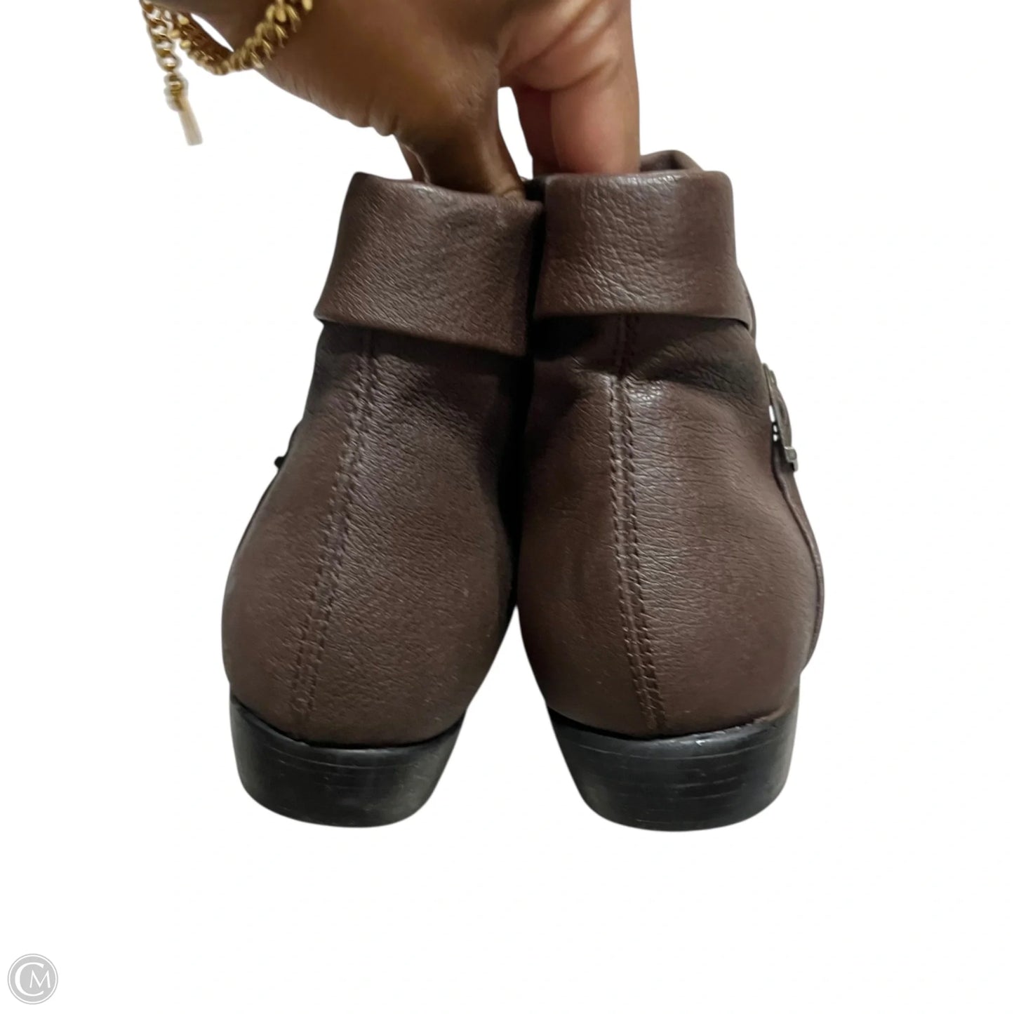 Boots Ankle Heels By Comfortview In Brown, Size: 10