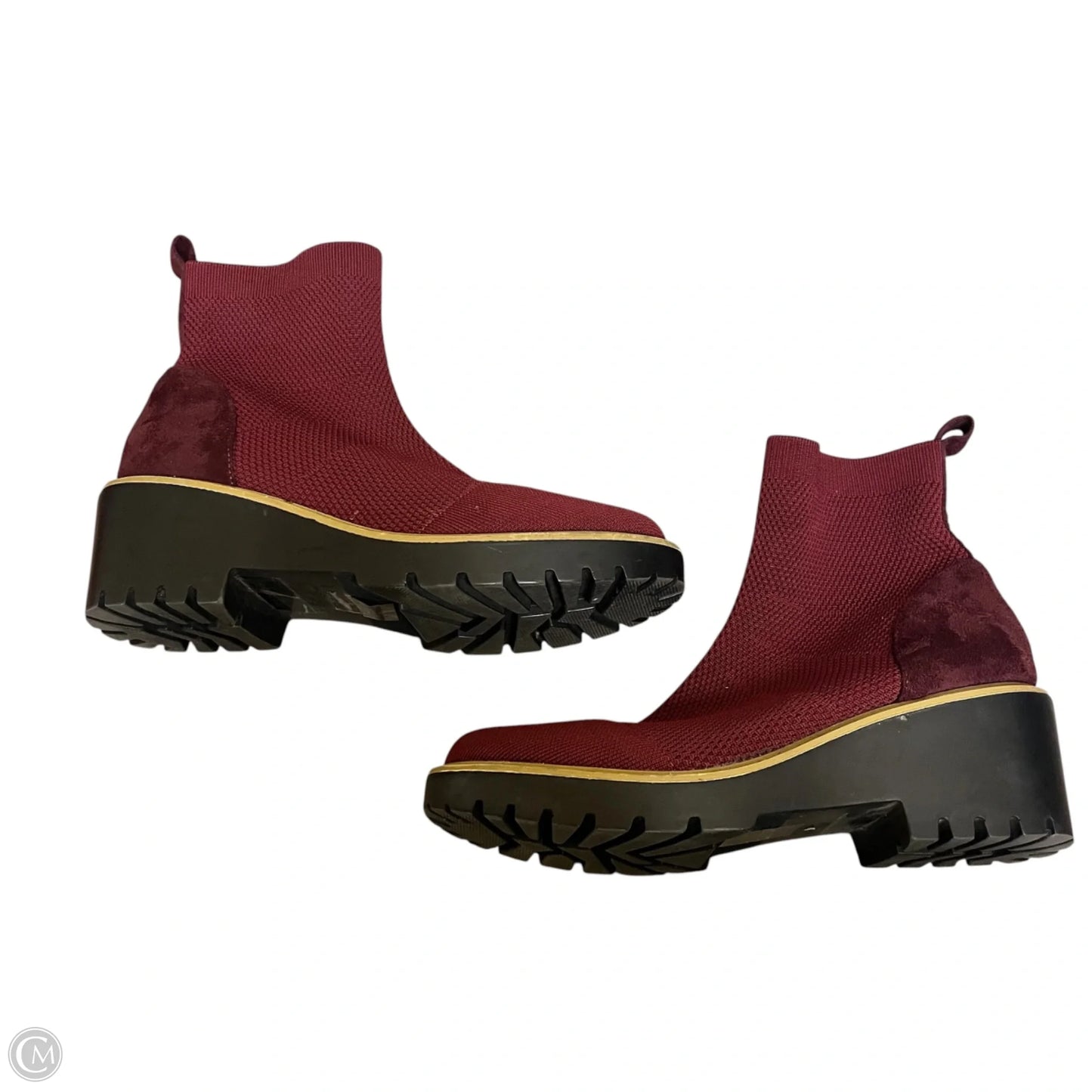 Boots Ankle Heels By Nicole By Nicole Miller In Maroon, Size: 10