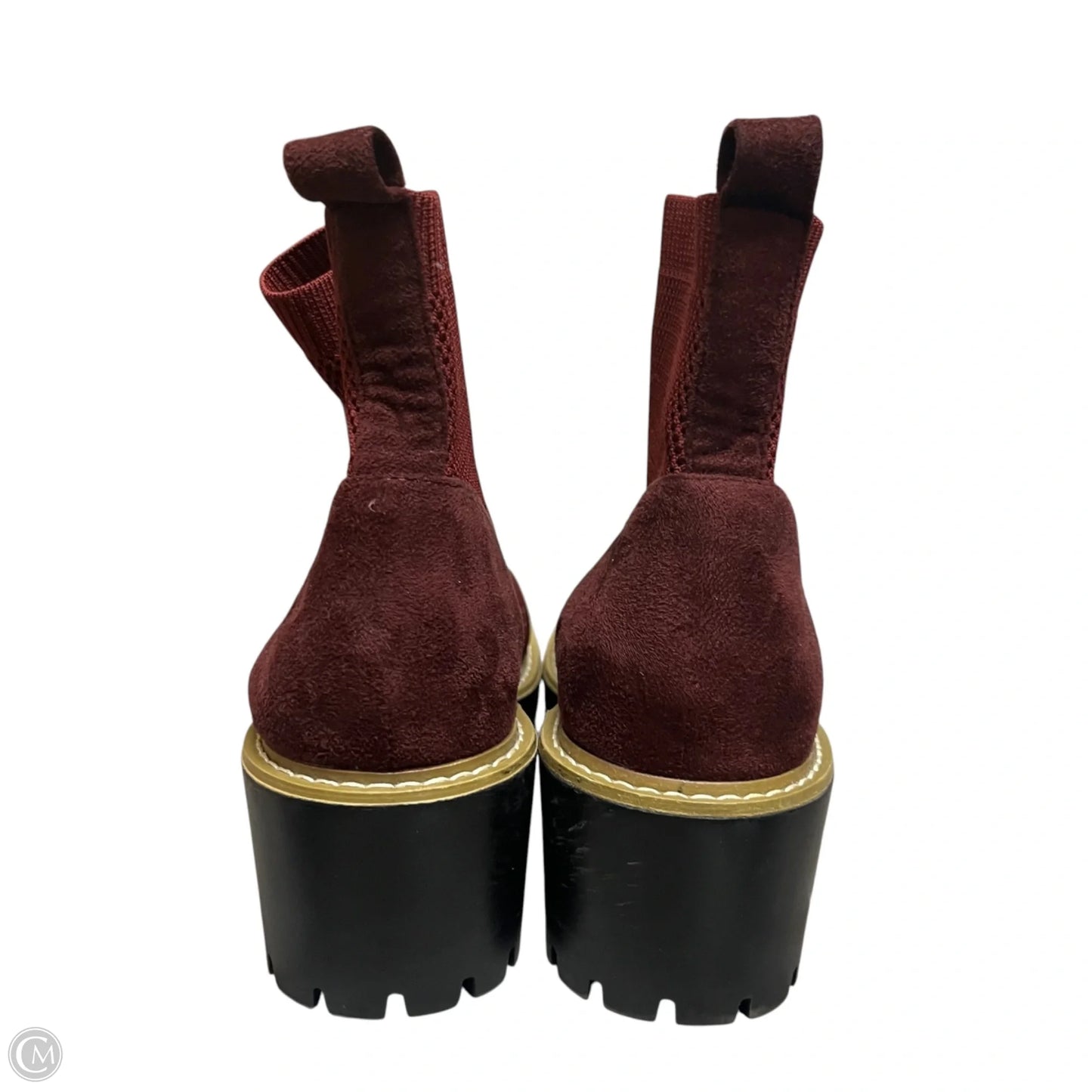 Boots Ankle Heels By Nicole By Nicole Miller In Maroon, Size: 10