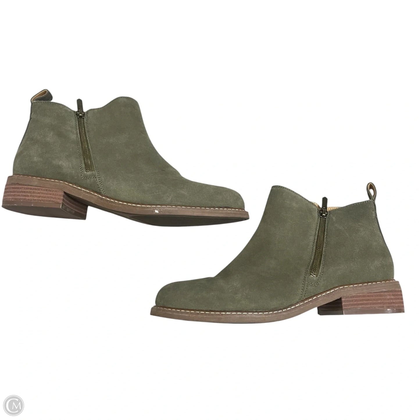 Boots Ankle Heels By Crown Vintage In Green, Size: 11