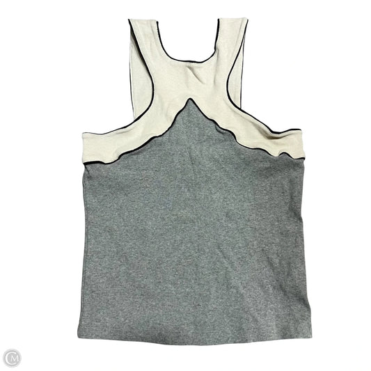 Top Sleeveless By Maeve In Cream & Grey, Size: S