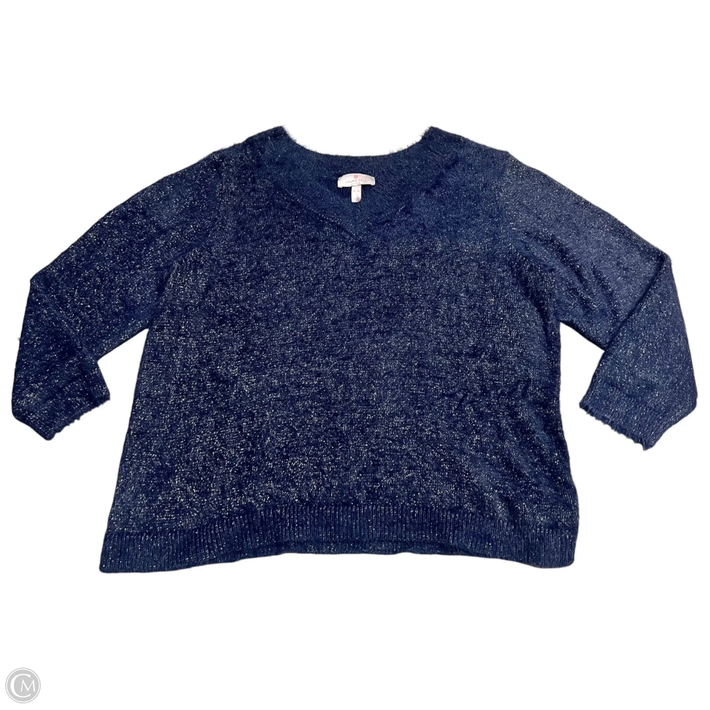 Sweater By Laurie Felt In Blue & Gold, Size: Xl