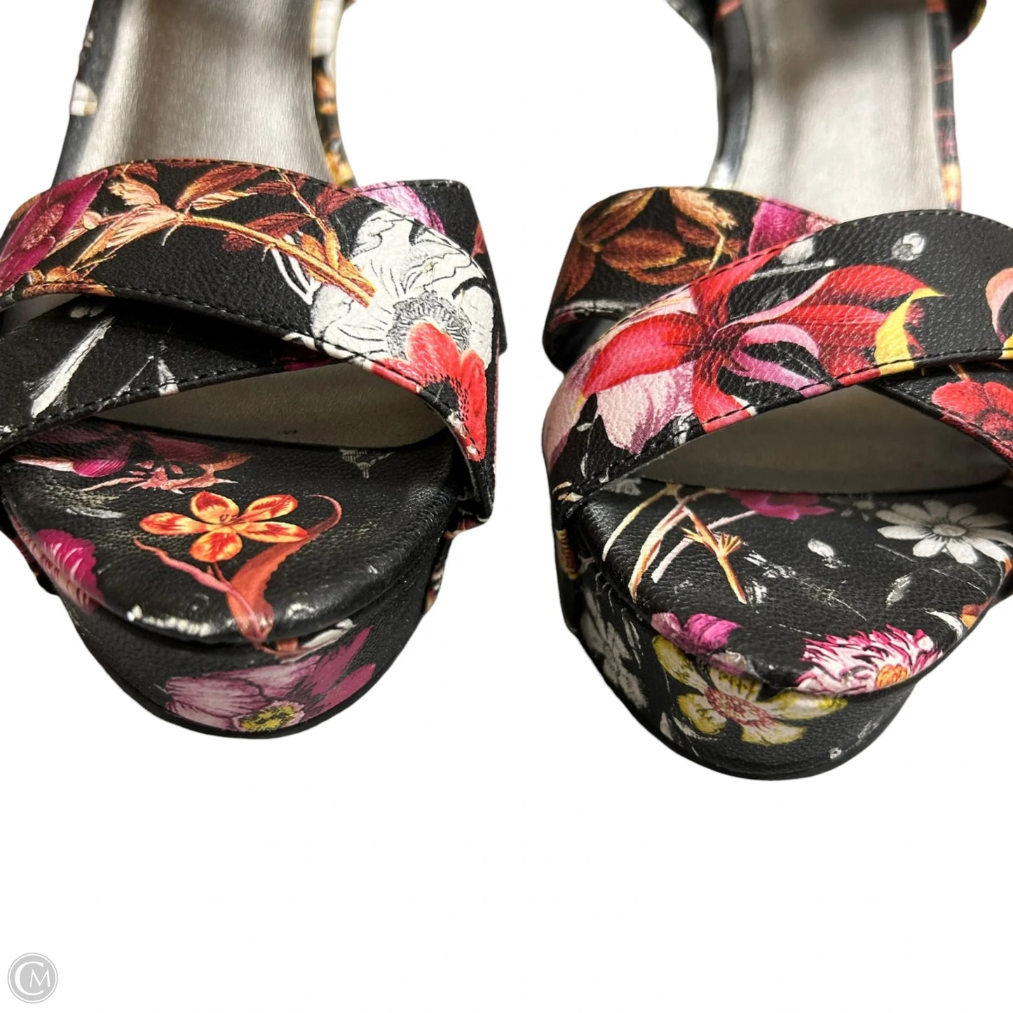 Sandals Heels Stiletto By Guess In Floral Print, Size: 8