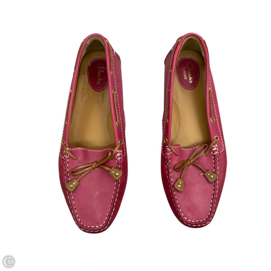 Shoes Flats By Clarks In Brown & Pink, Size: 8.5