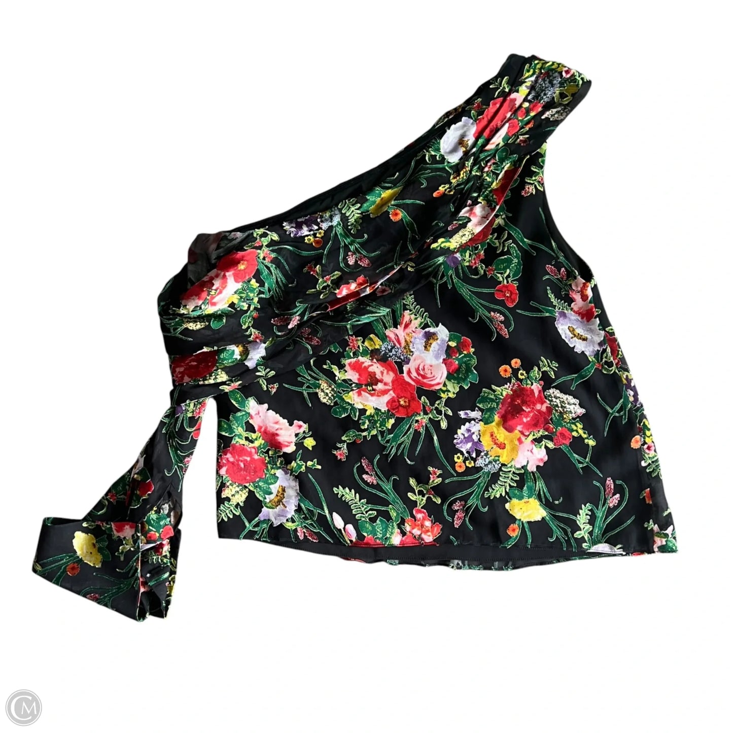 Top Short Sleeve Designer By Alice + Olivia In Floral Print, Size: L