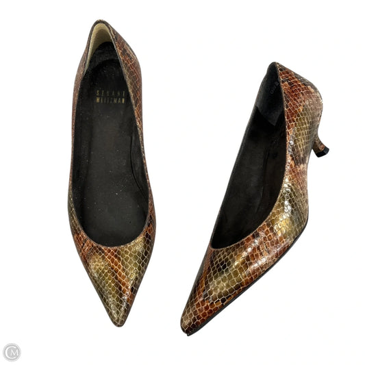 Shoes Designer By Stuart Weitzman In Snakeskin Print, Size: 5.5