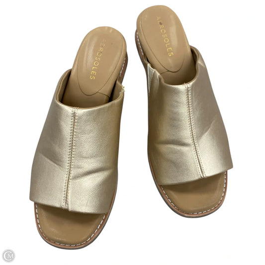 Sandals Flats By Aerosoles In Gold, Size: 7