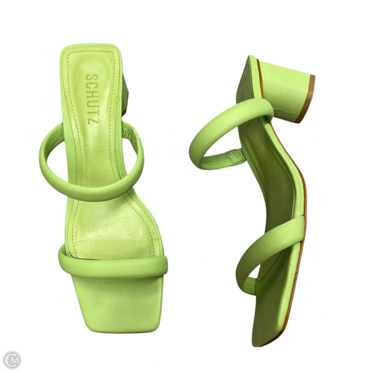 Sandals Heels Block By Schutz In Green, Size: 7.5