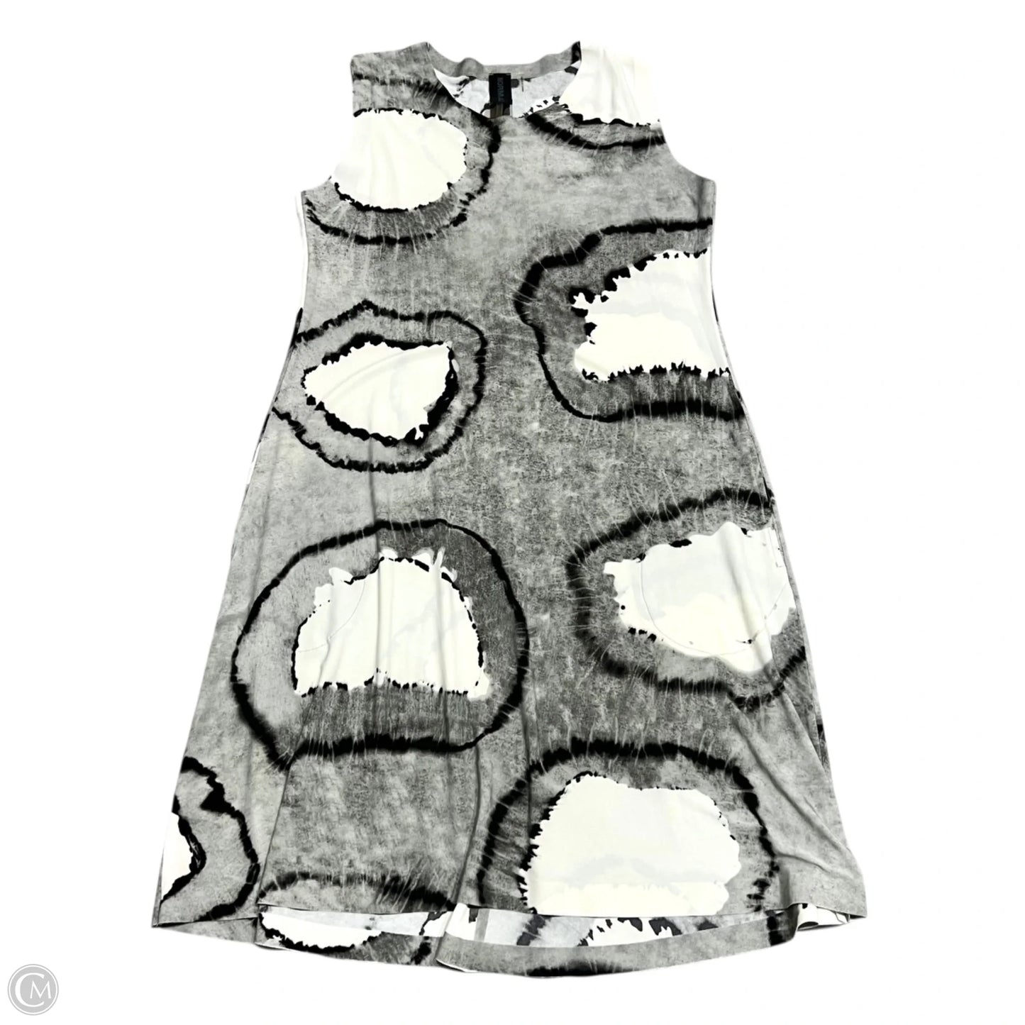 Dress Casual Midi By Norma Kamali In Grey & White, Size: M