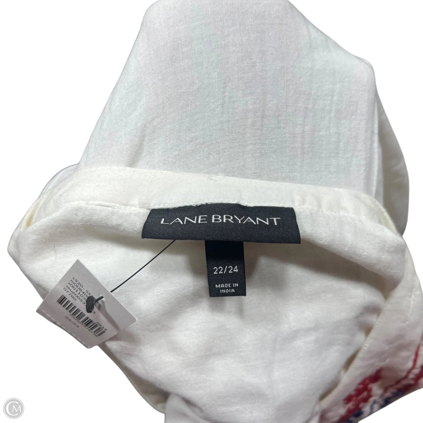 Top Long Sleeve By Lane Bryant In Blue Red & White, Size: 3x
