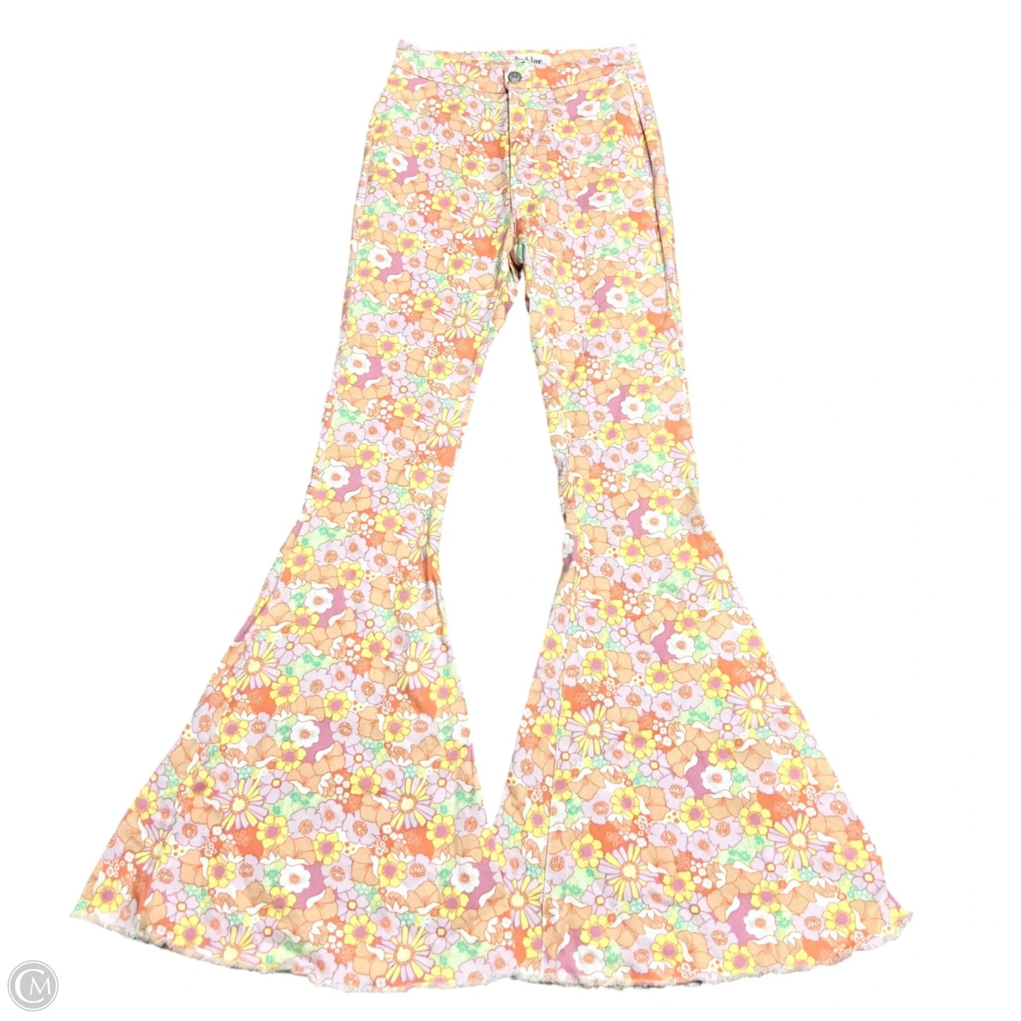 Jeans Flared By Peach Love Cream California In Floral Print, Size: S