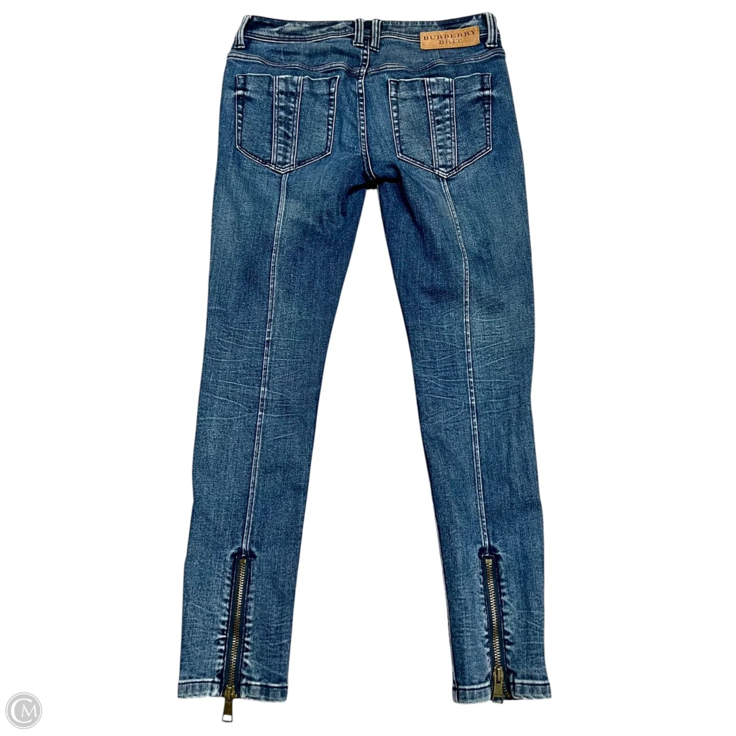Jeans Luxury Designer By Burberry In Blue Denim, Size: 12