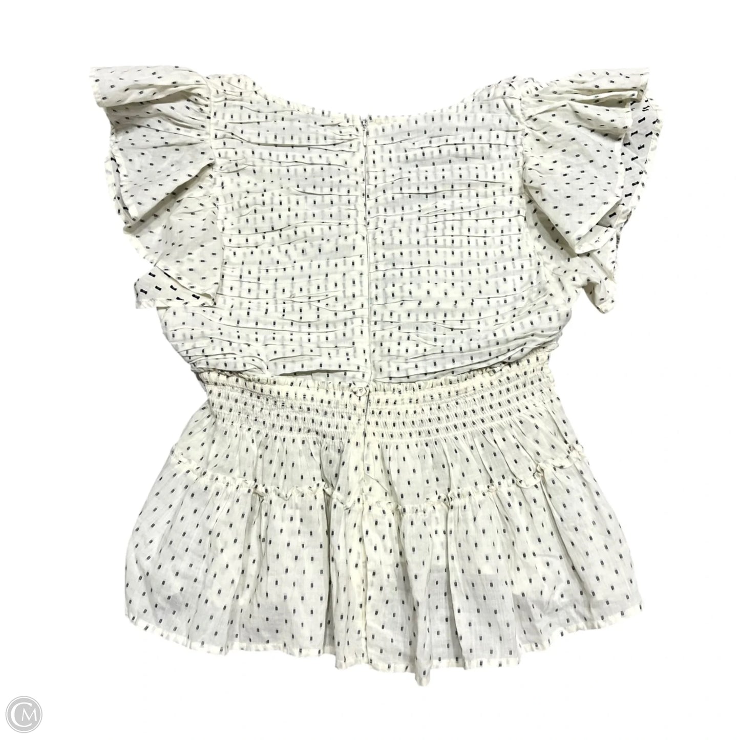 Top Short Sleeve By Anthropologie In Blue & Cream, Size: Xs