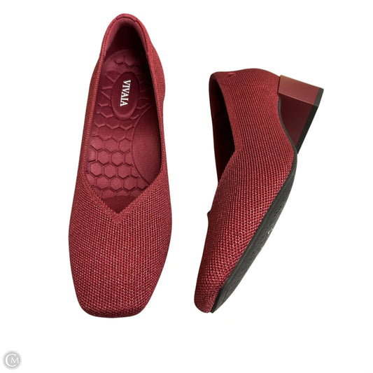 Shoes Heels Block By Vivaia In Maroon, Size: 7