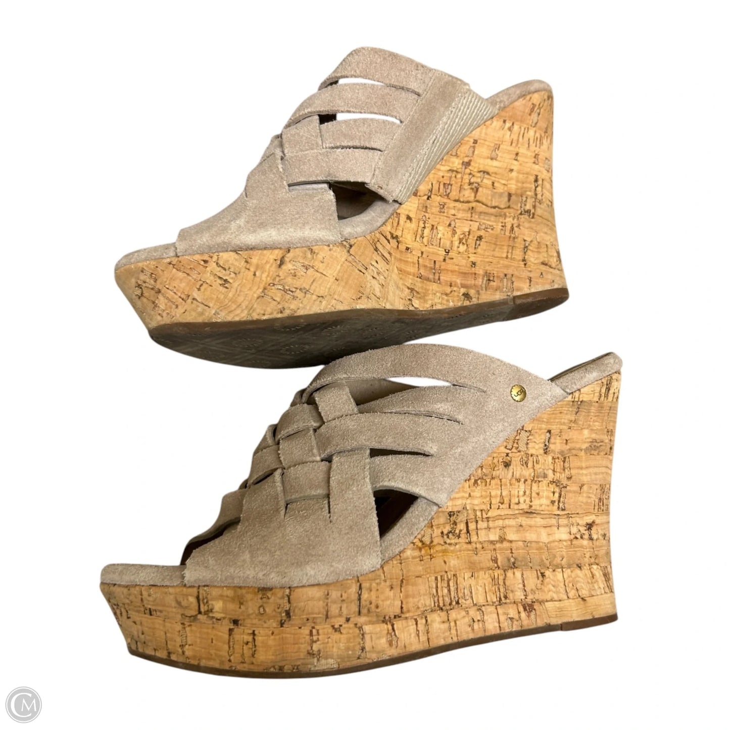 Sandals Designer By Ugg In Taupe, Size: 7.5
