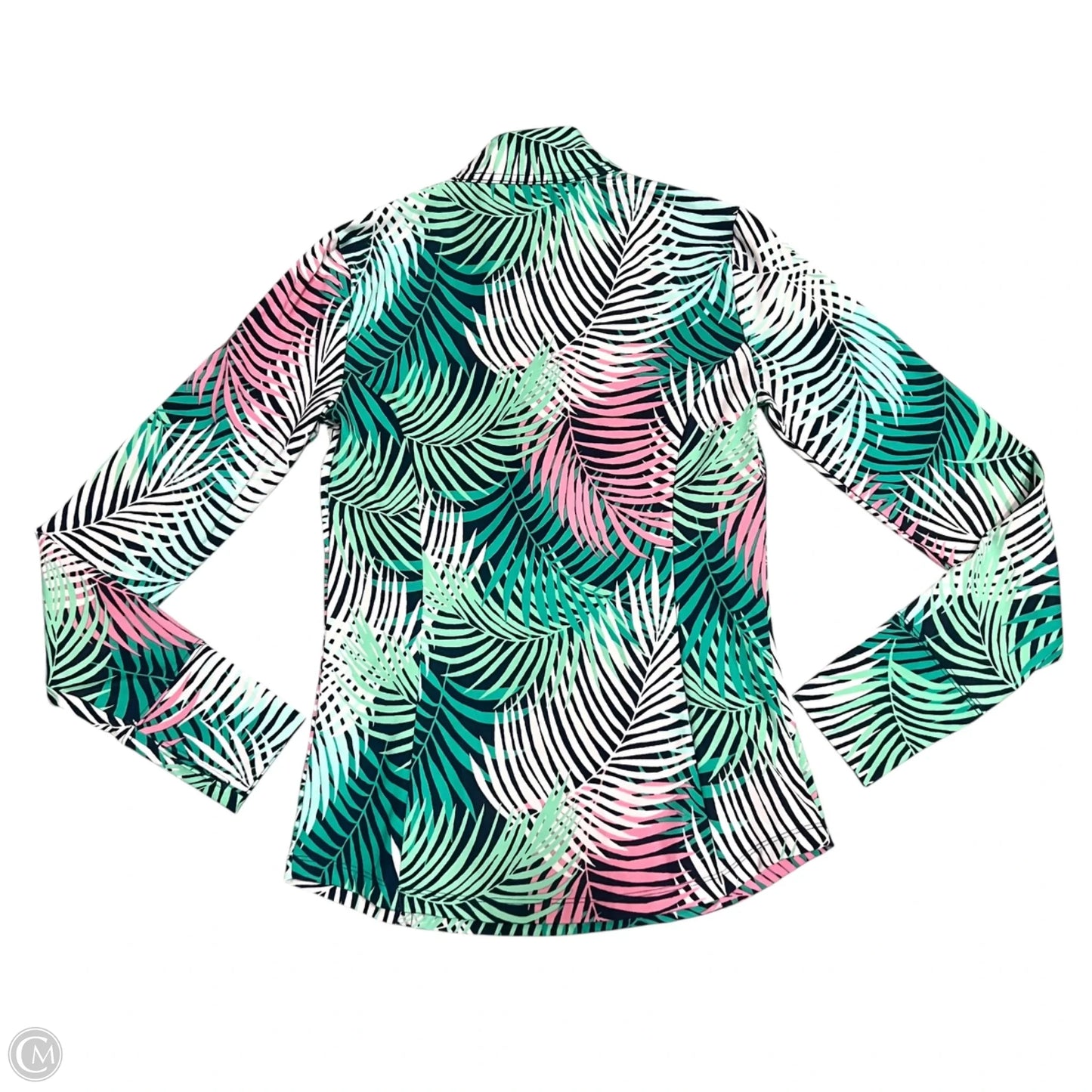 Athletic Top Long Sleeve Collar By Tommy Bahama In Tropical Print, Size: Xs
