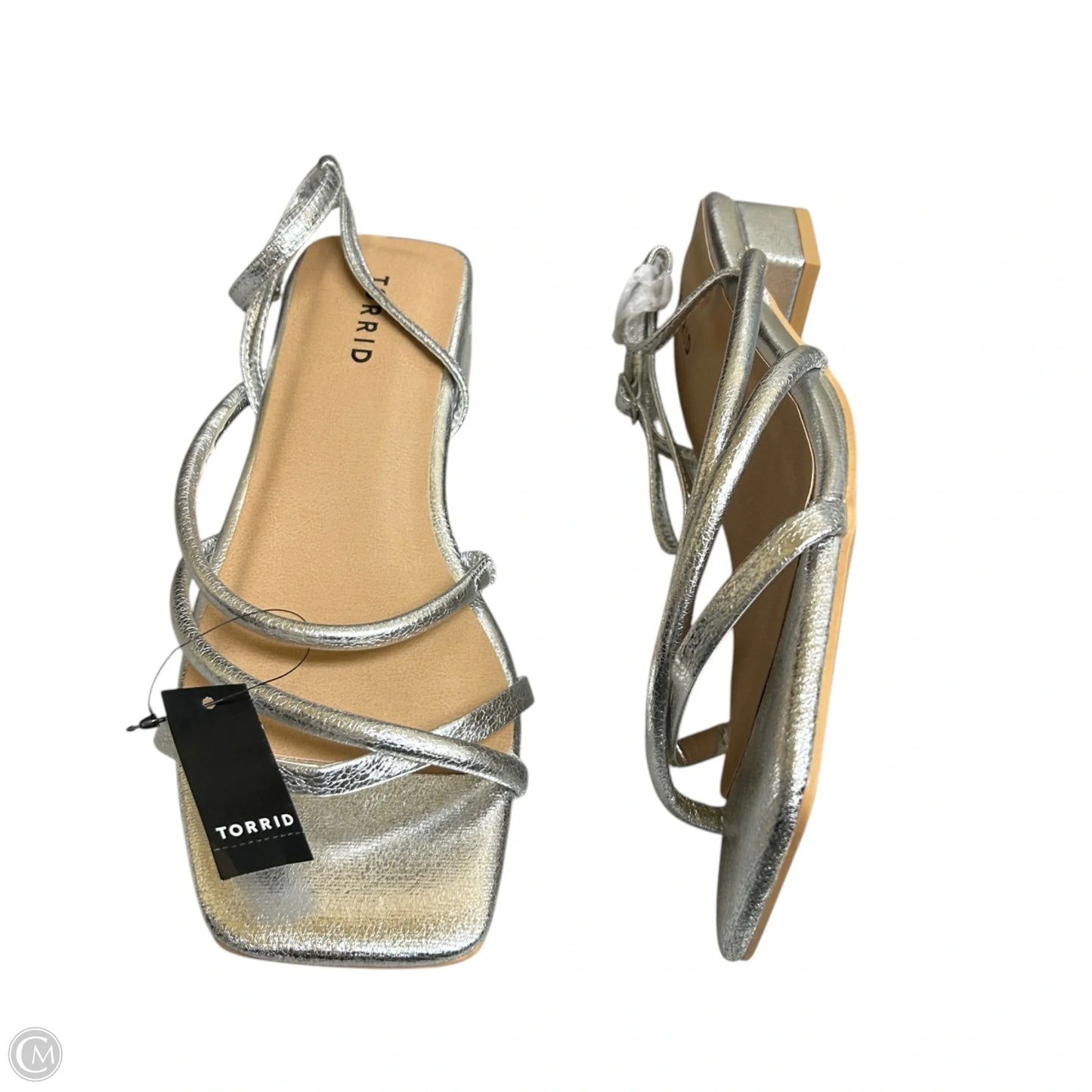 Sandals Heels Block By Torrid In Silver, Size: 9
