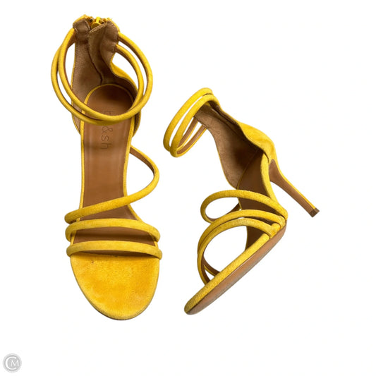 Sandals Heels Stiletto By Ba&sh In Yellow, Size: 6.5