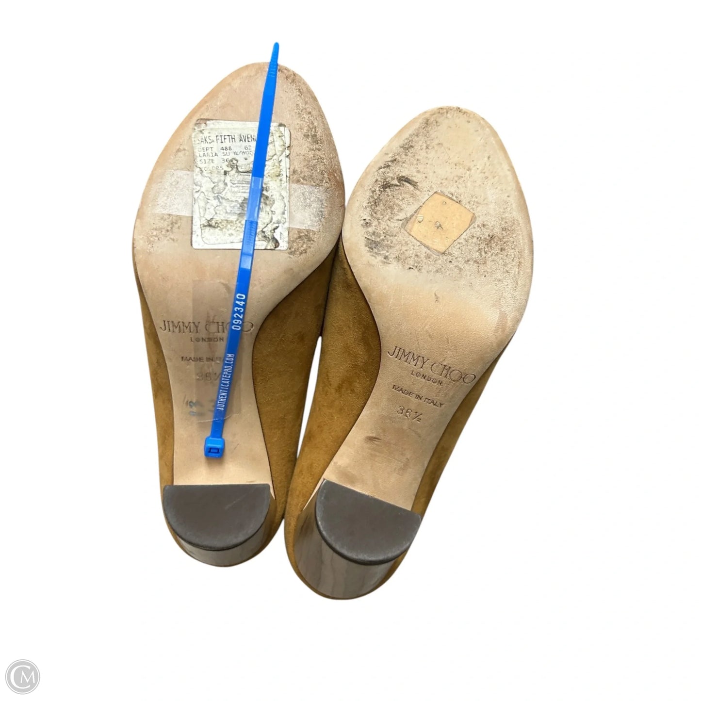 Shoes Luxury Designer By Jimmy Choo In Brown, Size: 6