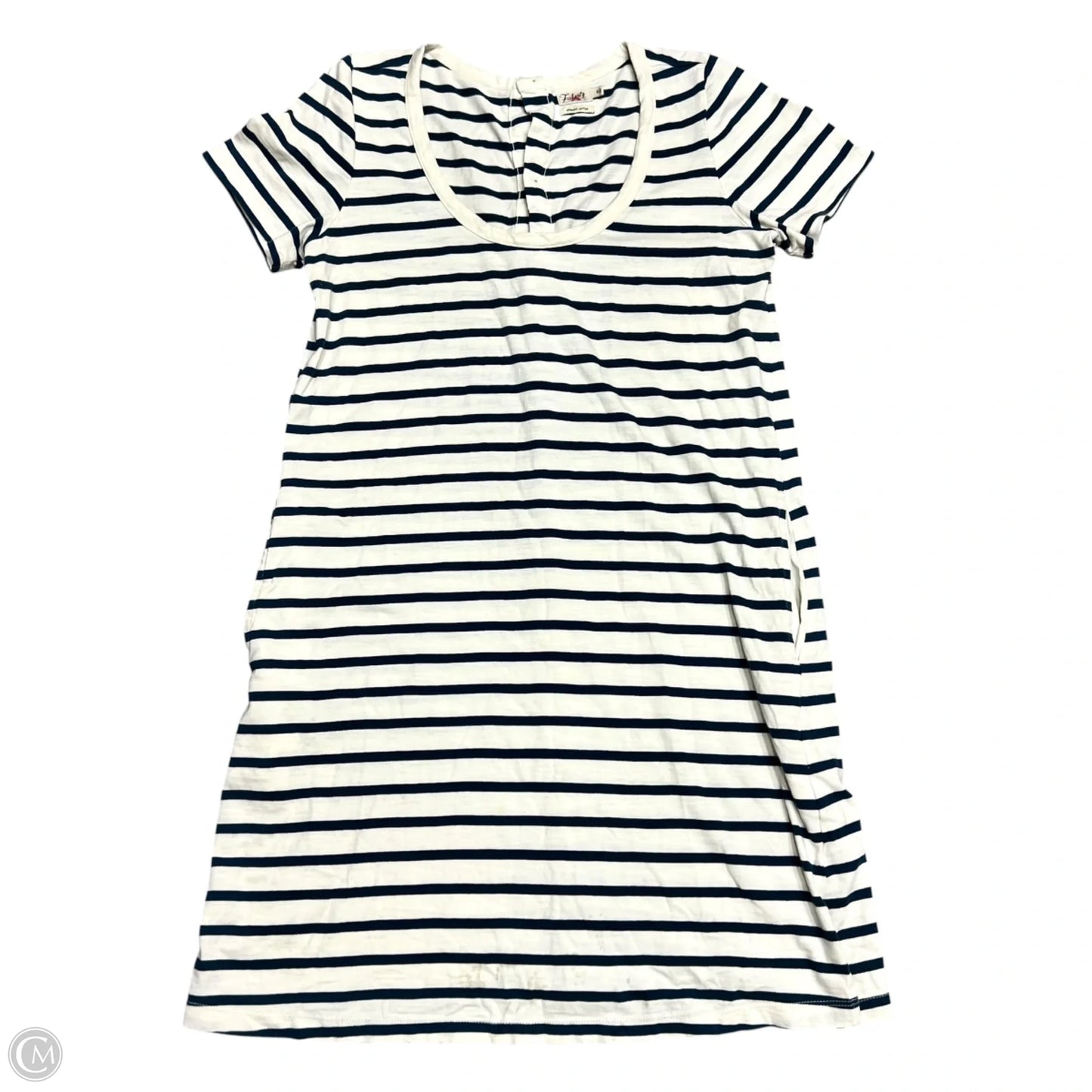 Top Short Sleeve By Faherty In Blue & Cream, Size: M