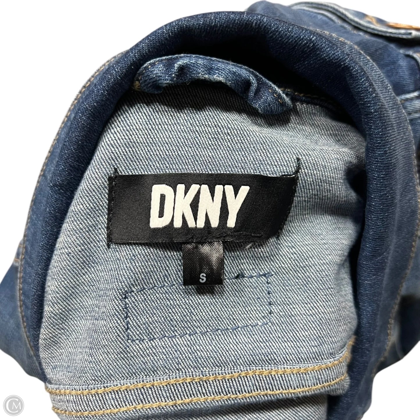 Jacket Denim By Dkny In Blue Denim, Size: S