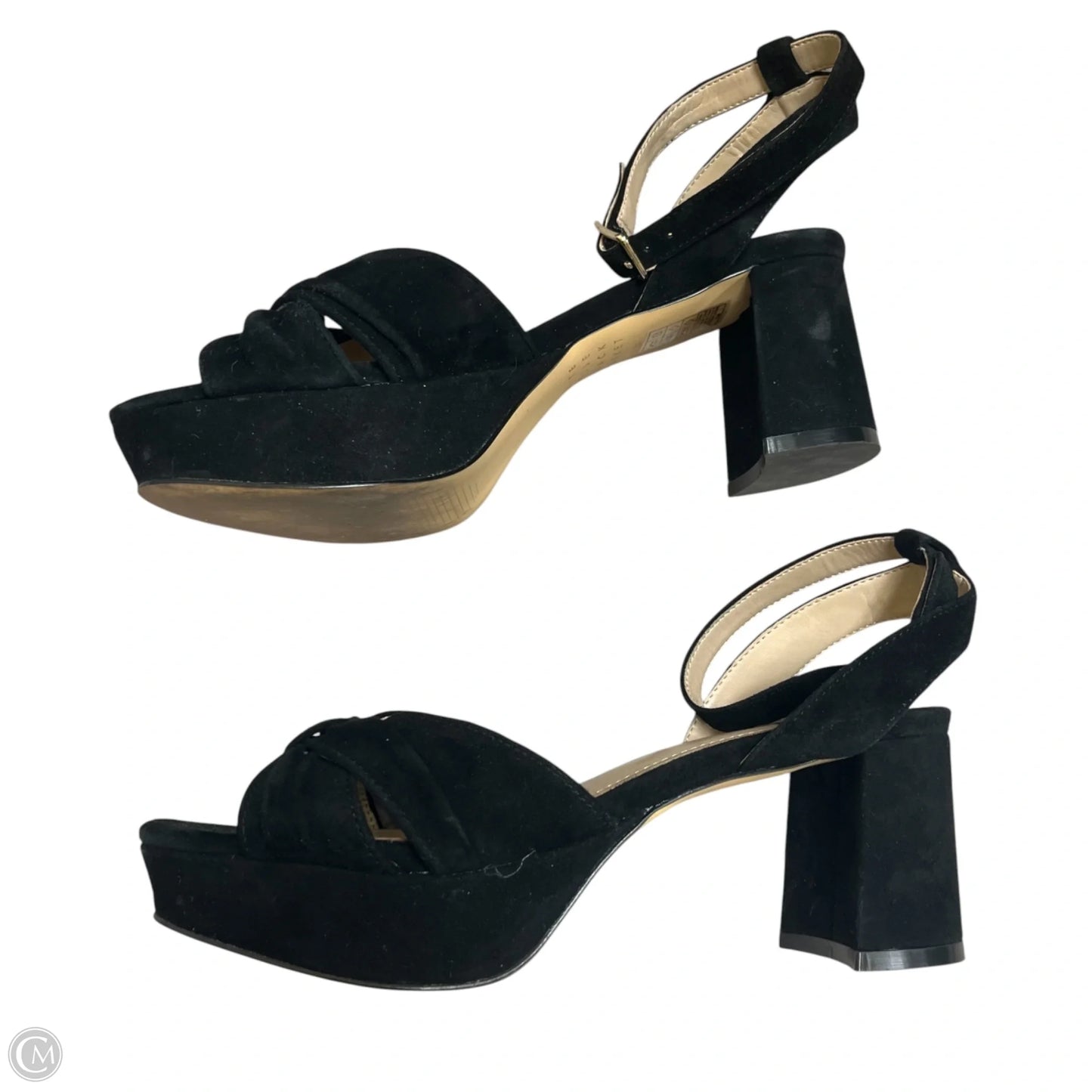 Sandals Heels Block By White House Black Market In Black, Size: 6.5