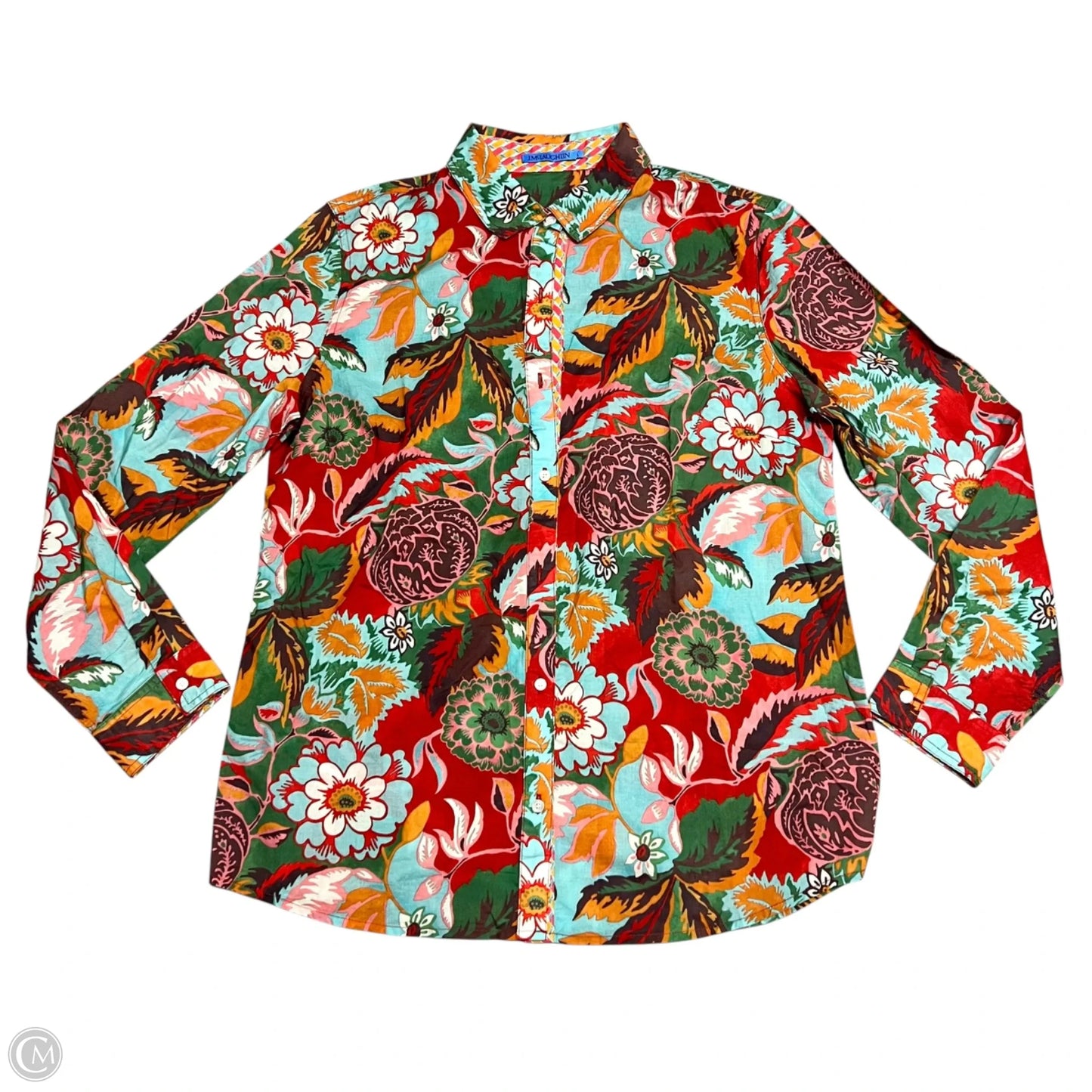 Top Long Sleeve By J Mclaughlin In Tropical Print, Size: L