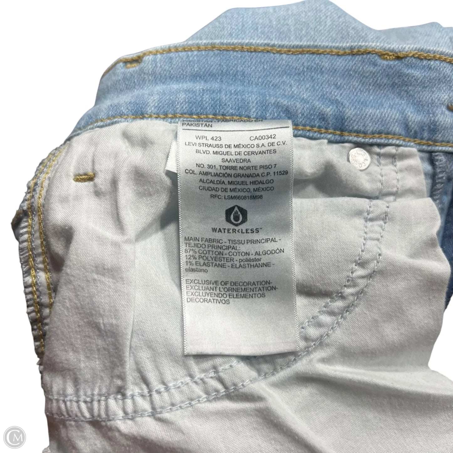 Jeans Skinny By Levis In Blue Denim, Size: 8