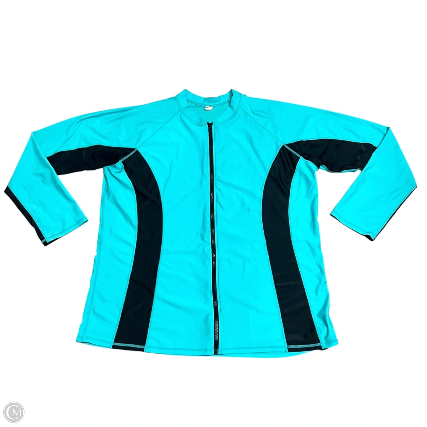 Athletic Jacket In Black & Blue, Size: 2x