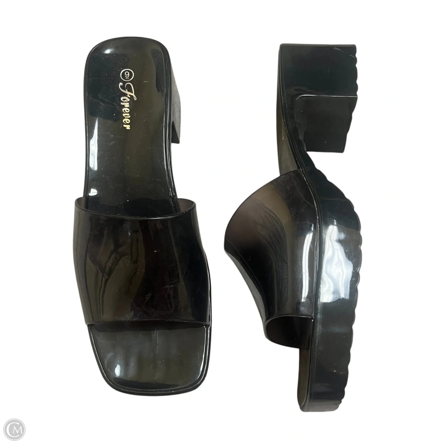 Sandals Heels Block By Forever In Black, Size: 9