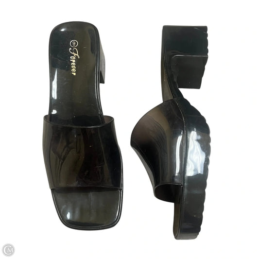 Sandals Heels Block By Forever In Black, Size: 9