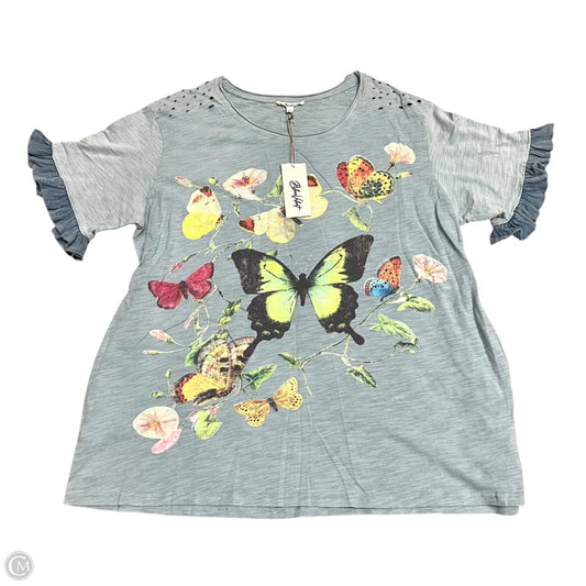 Top Short Sleeve By Blue Velvet In Floral Print, Size: L